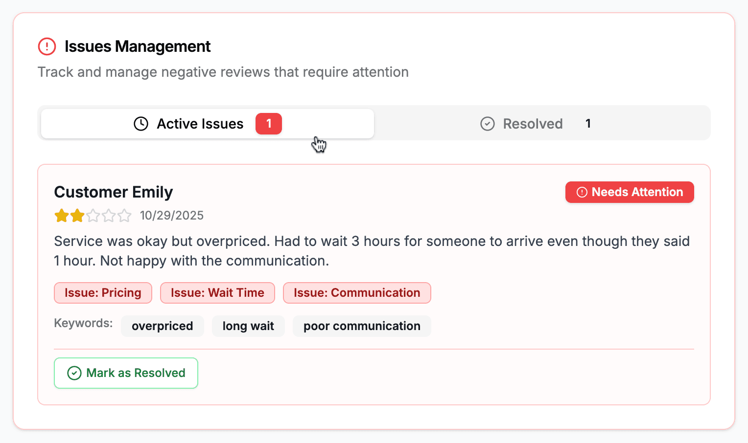 Issues Management Dashboard